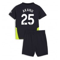 Manchester City Manuel Akanji #25 Fußballbekleidung Auswärtstrikot Kinder 2024-25 Kurzarm (+ kurze hosen)